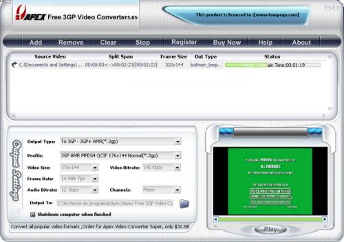 Free 3GP Video Converter 3.2.2.57 - Download 3.2.2.57