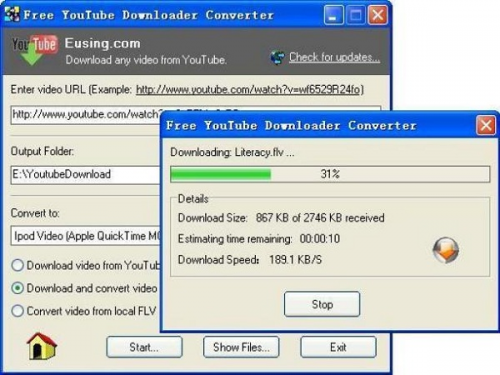 Eusing Free YouTube Downloader Converter 1.6 - Download 1.6