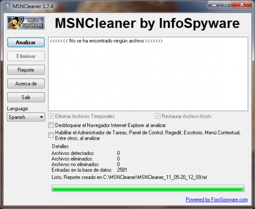 MSNCleaner 1.7.5 - Download 1.7.5